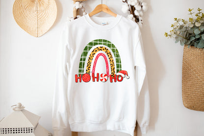 HO HO HO Rainbow Santa Christmas Sweatshirt